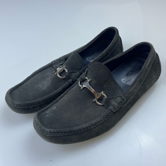 Salvatore Ferragamo Grey Suede Loafers N250-5 - Picture 5 of 9